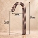Ver imagem 7 de Torneira Laguna Rose Escovado Alta Aço Inox 304 Luxo Goldenx