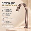 Ver imagem 5 de Torneira Laguna Rose Escovado Alta Aço Inox 304 Luxo Goldenx