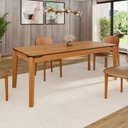 Ver imagem 2 de Mesa 1,80x90 Premium em Madeira Maciça Tampo 100% MDF Laminado Marrom/Cinamomo