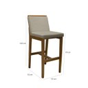 Ver imagem 4 de Kit 2 Banqueta Alta em Madeira Maciça Londres Linho Bege