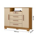 Ver imagem 2 de Cômoda 1205 4 Gavetas MDP Puxador Plástico Off White Loja Doce Lar