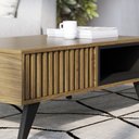 Ver imagem 3 de Mesa de Centro Ballard Ripada Retrô Noce Milano/ Preto Fosco