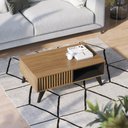 Ver imagem 2 de Mesa de Centro Ballard Ripada Retrô Noce Milano/ Preto Fosco