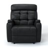 Poltrona do Papai Reclinável em Corino Importado Cor Preto Reclinação Manual - Modelo Florença - 2