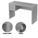 Ver imagem 4 de Mesa para Escritório Escrivaninha 2 Gavetas Amêndoa