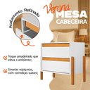 Ver imagem 3 de Mesa de Cabeceira Verona 2 Gavetas Madeira Moderno Branco Infantile Móveis