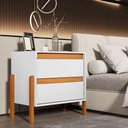 Ver imagem 1 de Mesa de Cabeceira Verona 2 Gavetas Madeira Moderno Branco Infantile Móveis
