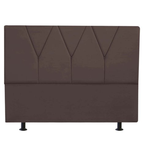Cabeceira Estofada Cama Box King Jade 195cm Suede:marrom