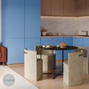 Ver imagem 2 de Conj. Compacto Sala de Jantar Pixel - Mesa Redonda C/ 4 Cadeiras Estofadas