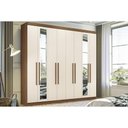 Ver imagem 1 de Guarda Roupa 8 Portas (2 C/ Espelho) e 4 Gavetas Master New 8.4 Jatobá/areia - Santos Andirá