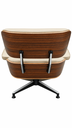 Ver imagem 3 de Poltrona Charles Eames com Puff - Couro Legitimo Off White 149- Pau-Ferro