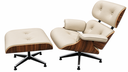 Ver imagem 4 de Poltrona Charles Eames com Puff - Couro Legitimo Off White 149- Pau-Ferro