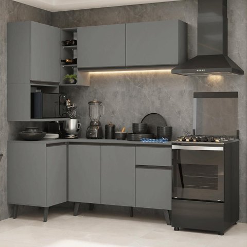 Armário de Cozinha Completa de Canto 265 Cm Nice Madesa 05
