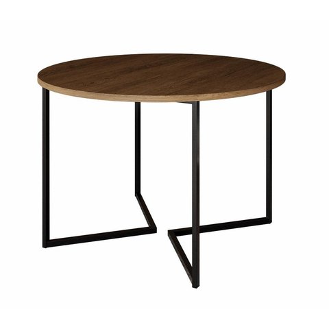 Mesa de Jantar Industrial Base De Ferro Preto em V Tampo 110 Amêndoa