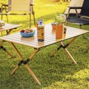 Ver imagem 4 de Mesa Dobravel Compacta Bolsa Portatil Jardim Acampamento Camping Varanda Quintal Lazer Sala Estar Jo