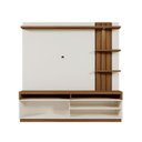 Ver mais imagens de Home Mariana 1,80m Tv 55" Painel Ripado Nichos e Led - Off White / Amendoa