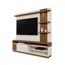 Ver imagem 5 de Home Mariana 1,80m Tv 55" Painel Ripado Nichos e Led - Off White / Amendoa
