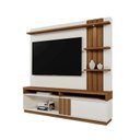 Ver imagem 4 de Home Mariana 1,80m Tv 55" Painel Ripado Nichos e Led - Off White / Amendoa