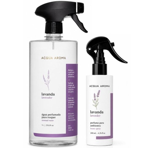 Kit Lavanda Água Perfumada 1L + Perfume p/ Ambientes 200ml