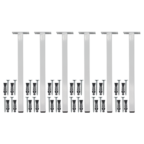 Suporte Mão Francesa 6 Un 30cm Branco Grapa de Parafusar Parede Granito Pia Banheiro Fixar Mármore