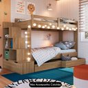 Ver imagem 1 de Beliche Infantil com Escada e 4 Gavetas Infix C06 Aveiro - Mpozenato