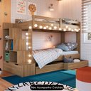 Ver imagem 2 de Beliche Infantil com Escada e 4 Gavetas Infix C06 Aveiro - Mpozenato