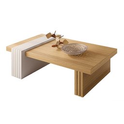 Aparador Astro e Mesa de Centro Luna Freijó Off White – Hb Móveis - 5