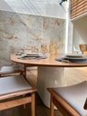 Ver imagem 6 de Cópia - Mesa de Jantar Cone Zoe 140x90cm Base Laca Branca Tampo Freijó