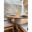 Ver imagem 6 de Cópia - Mesa de Jantar Cone Zoe 140x90cm Base Laca Branca Tampo Freijó