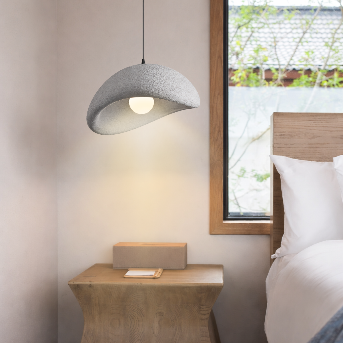 Ver imagem 5 de Lustre Pendente Luminária Japonesa Wabi-sabi Orgânico Cogumelo Concreto Gimpo Ltj30-cinza-b