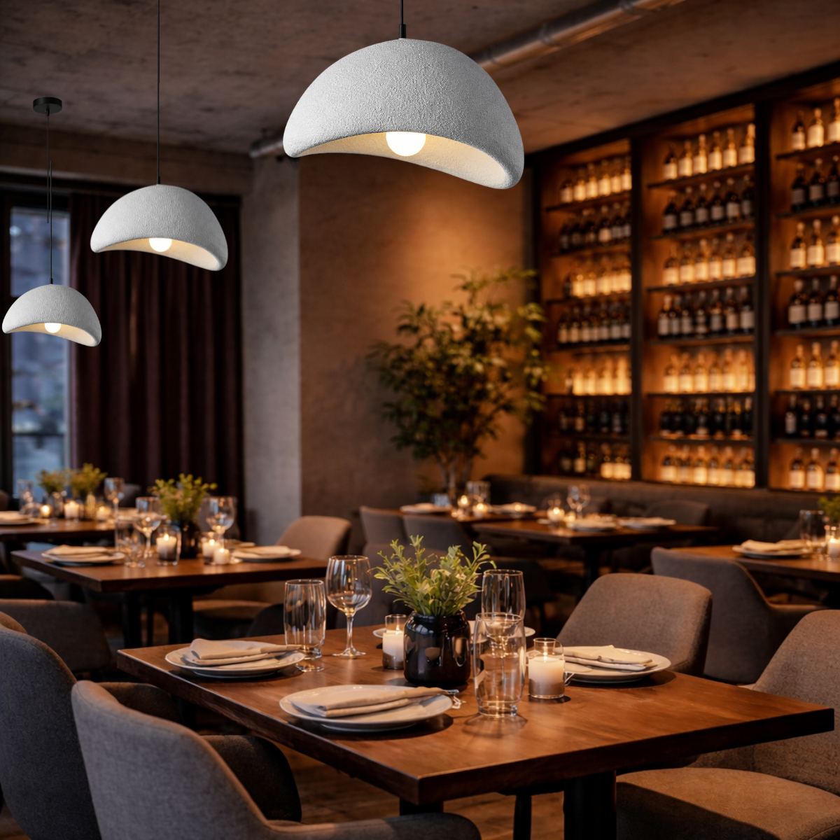 Ver imagem 4 de Lustre Pendente Luminária Japonesa Wabi-sabi Orgânico Cogumelo Concreto Gimpo Ltj30-cinza-b