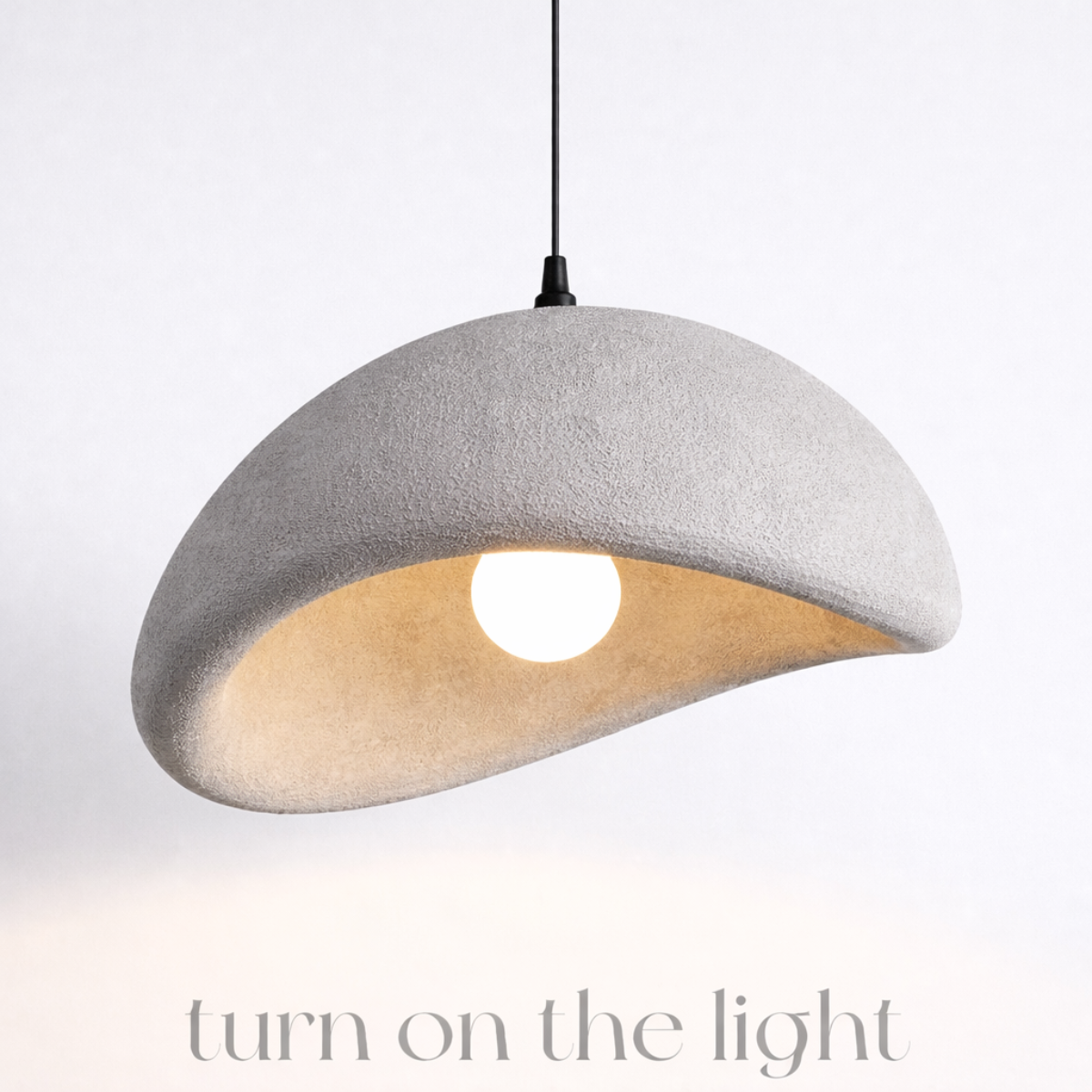 Ver imagem 2 de Lustre Pendente Luminária Japonesa Wabi-sabi Orgânico Cogumelo Concreto Gimpo Ltj30-cinza-b