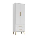 Ver imagem 6 de Quarto Infantil Completo Guarda-Roupa 2 Portas 2 Gavetas com Cômoda e Cama Magia Espresso Móveis Branco