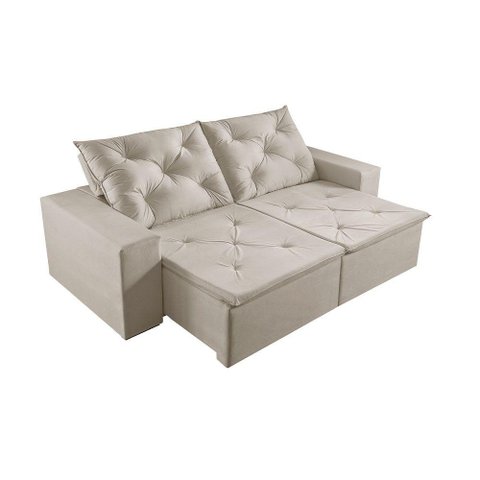 Sofá 4 Lugares Retrátil e Reclinável Martins M-181 Veludo Creme