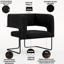 Ver imagem 4 de Kit 02 Poltronas Decorativas Scarlett D02 Base de Aço Preto Linho Chumbo C-465 - Lyam Decor