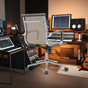 Ver imagem 3 de Kit 10 Cadeiras de Escritório Diretor Eames em Tela - Dourada