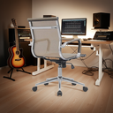 Ver imagem 2 de Kit 10 Cadeiras de Escritório Diretor Eames em Tela - Dourada