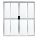 Ver imagem 1 de Porta Sacada de Aluminio Brilhante 4 Folhas Linha 25 com Fechadura 2,10x1,80