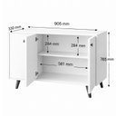 Ver imagem 6 de Buffet Aparador Show 3 Portas Off White com Nature - Moveisaqui