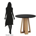 Ver imagem 5 de Mesa de Jantar Estilo Redonda 90cm com Vidro – Mdf/mdp, Tampo 18mm, Base Mel/preto – Sonetto