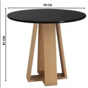 Ver imagem 4 de Mesa de Jantar Estilo Redonda 90cm com Vidro – Mdf/mdp, Tampo 18mm, Base Mel/preto – Sonetto
