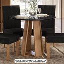 Ver imagem 2 de Mesa de Jantar Estilo Redonda 90cm com Vidro – Mdf/mdp, Tampo 18mm, Base Mel/preto – Sonetto