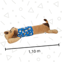 Ver imagem 3 de Travesseiro Corpo Xuxão 1,10m Dog Azul Maciez da Pelúcia Satin no Seu Descanso