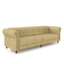 Ver imagem 2 de Sofá Living Sala de Estar Stanford Chesterfield 3 Lugares 240cm Pés de Madeira Couro Bege G58 - Gran