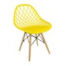 Cadeira Kaila Polipropileno Amarela Base Madeira - 2