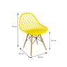 Cadeira Kaila Polipropileno Amarela Base Madeira - 3