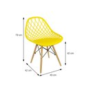 Ver imagem 3 de Cadeira Kaila Polipropileno Amarela Base Madeira