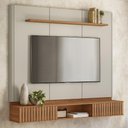 Ver imagem 1 de Painel Tv 70 Pol 183cm Bancada Suspensa Kaori Canela/off L06 - Mpozenato