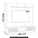 Ver imagem 3 de Painel Tv 70 Pol 183cm Bancada Suspensa Kaori Canela/off L06 - Mpozenato