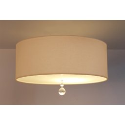 Luminária Plafon Com Cristal Cúpula Cáqui 40x15 2E27 - 2